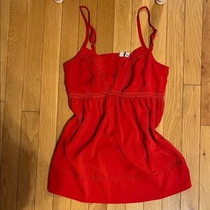 Orb red embroidered cami top